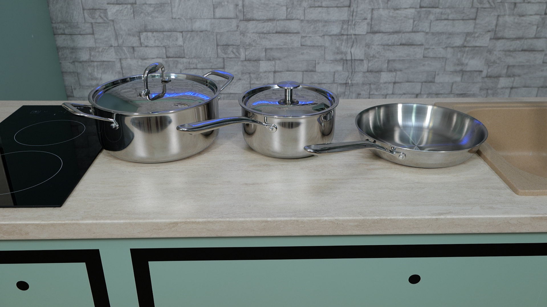 Set de Bucătărie de Inox 5 Piese + Set de Cuțite Cadou Set de Bucătărie de Inox 5 Piese + Set de Cuțite Cadou